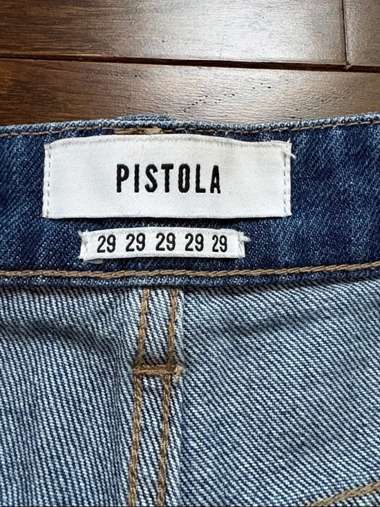 Pistola Denim Shorts Nova Size 29 High Rise Relaxed Distressed Cutoff Festival - Picture 2 of 14